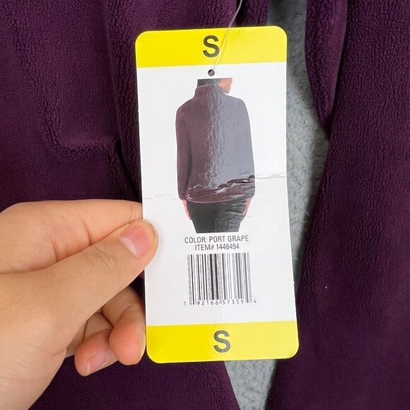 NEW 32 Degrees Heat Women's Snap Fleece Pullover Lightweight Purple sweater sz S - Picture 5 of 10